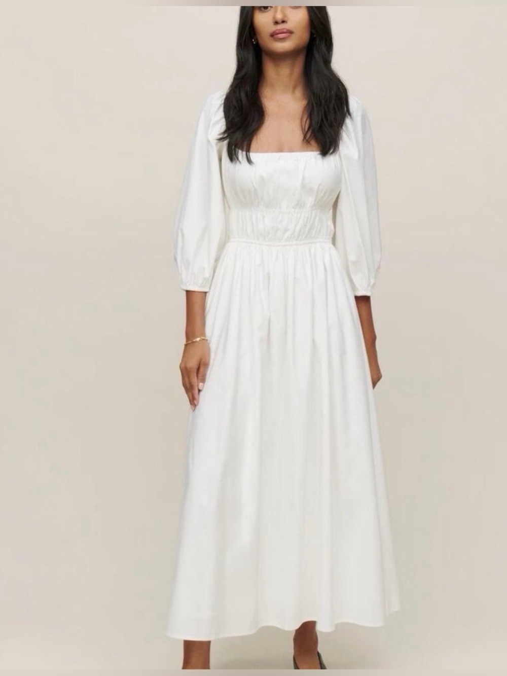 Reformation White Bennie Maxi Dress